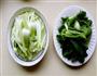 油菜梗和油菜梗油菜叶和肉的做法图解1